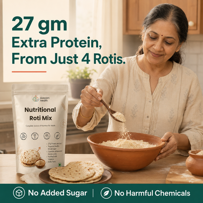 Svayam Nutritional Roti Mix delivers 27 gm extra protein from just 4 rotis, no added sugar or harmful chemicals
