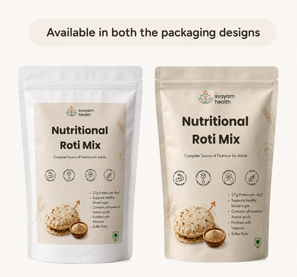 Svayam Nutritional Roti Mix packaging comparison